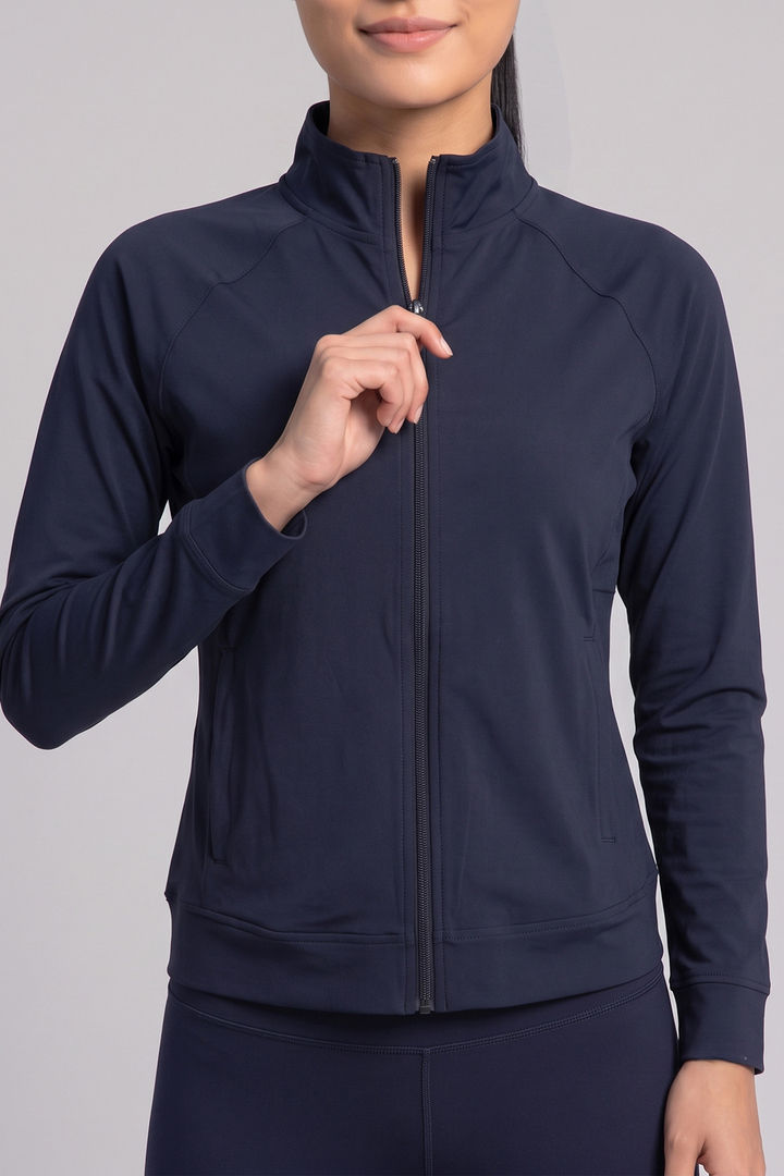 Zelocity Quick Dry Relaxed Fit Gym & Training Jacket - Dark Navy — image 5